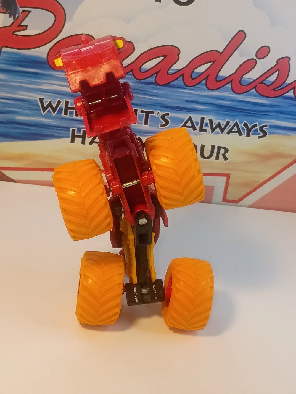 Monster Jam Dirt Squad Dugg Orange Tires Red Truck BKT Dino 1/64 Scale